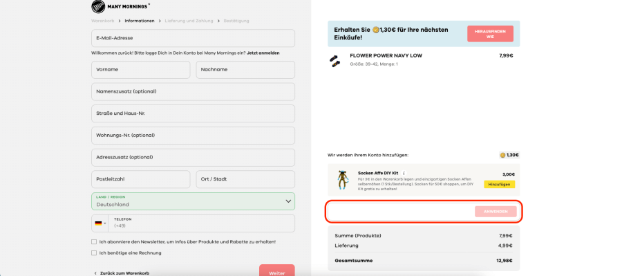 Box für ManyMornings rabattcode